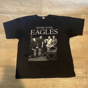 Men’s Vintage History of The Eagles Black T-Shirt Size XL.